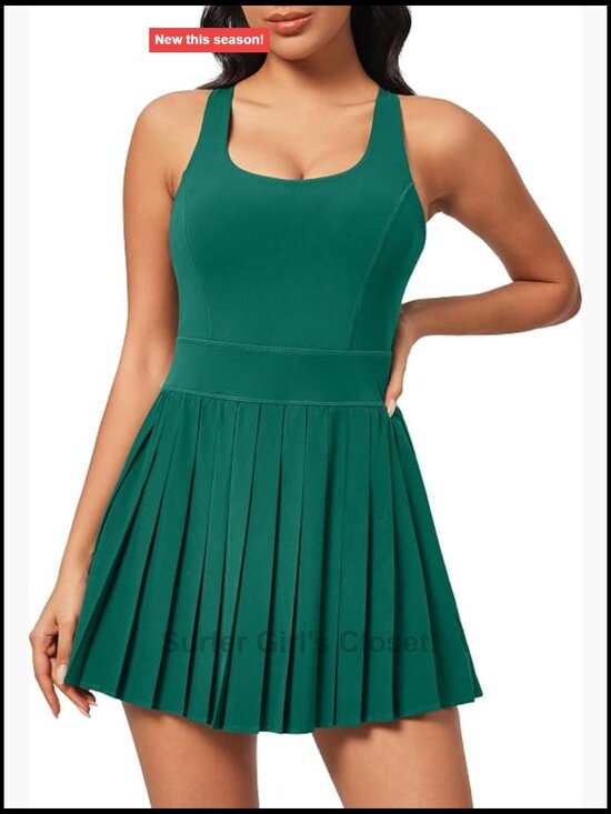 Other - Tennis Dress With Shorts And Bra Athletic Workout Dress With Pockets